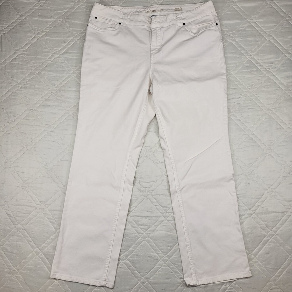 Croft &‎ Barrow Classic Fit Straight Leg white pants size 18 reg